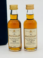 Macallan 18 Year Old 1972 and 12 Year Old Miniatures in gift set (2 x 50ml)