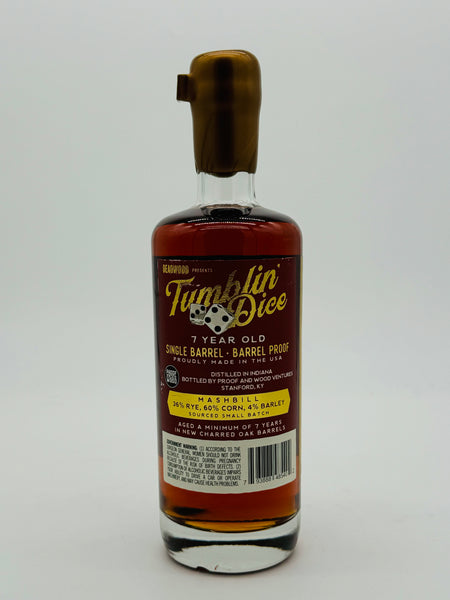 Deadwood Tumblin' Dice Single Barrel Bourbon 7 Year Old (700ml)