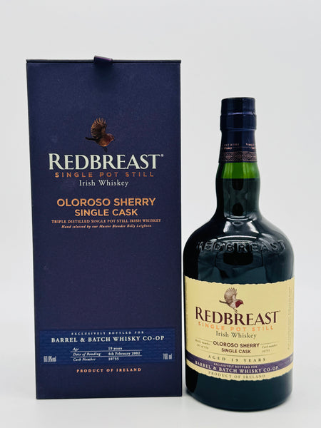 Redbreast 2002 Single Oloroso Cask 19 Year Old #10755 / Barrel & Batch Co-op (700ml)