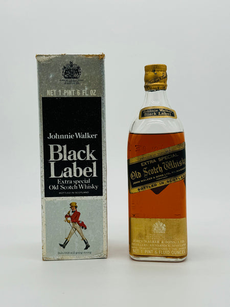 Johnnie Walker Black Label 1960s square bottle 1 Pint 6 Fl Oz