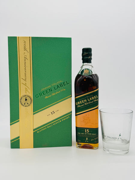 Johnnie Walker 15YO 'Green Label' - in gift box w glass (700ml)