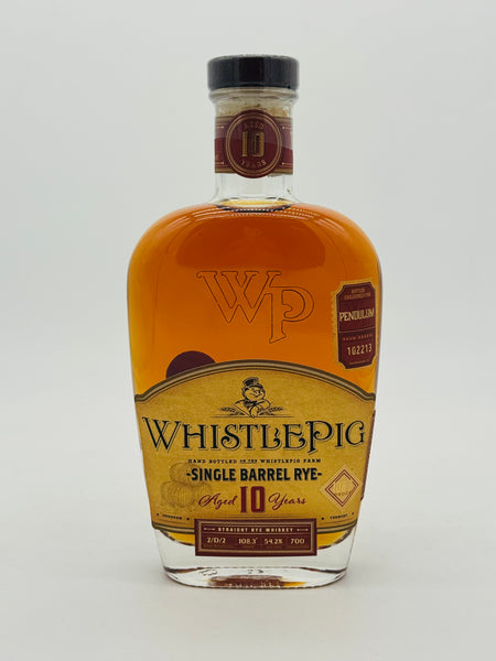 Whistle Pig 10 Year Old Single Barrel No.102213 Cask Strength Straight Rye Whiskey (700ml)