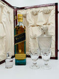 Johnnie walker Blue label With two crystal glasses and decanter in Wood box (700ml)