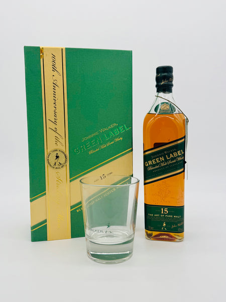 Johnnie Walker 15 Year Old Green Label + 1 Glass Gift Pack Blended Scotch Whisky (700ml)
