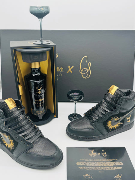 Glenfiddich Grand Cru 23 Year Old x Chase Shiel Shoes Set (700ml bottle, 2x Glasses & Size US 10 Shoes) One of only 23 ever made!