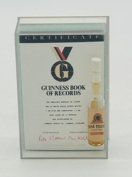 Guinness Book of Records smallest bottle Whisky (1~3ml)