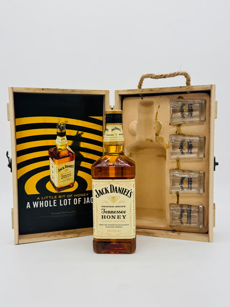 Jack Daniel’s Honey + 4 Glasses (700ml)