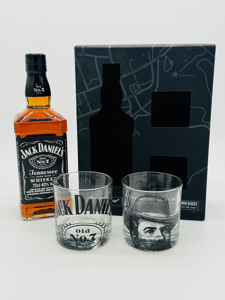 Jack Daniel's Old No. 7 gift set with two rocks glasses (700ml)