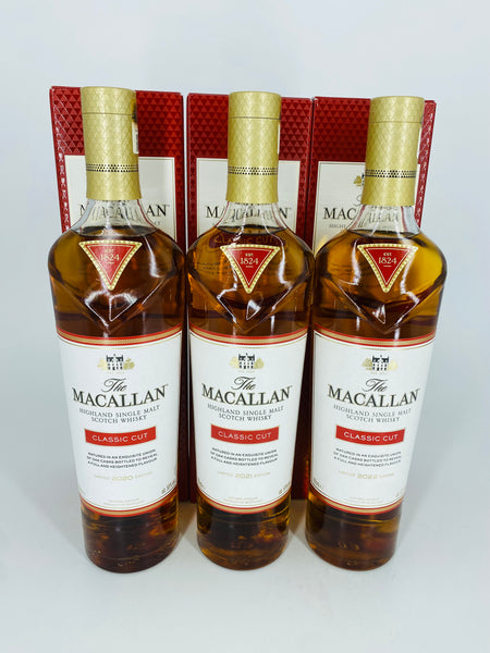 Macallan Classic Cut 2020, 2021 & 2022 Editions (3 x 700ml)